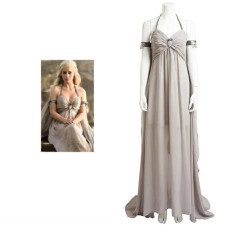 Game of Thrones Daenerys Targaryen Khalessi Costume - Grey Dress Daenerys Cosplay