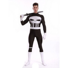 Punisher Frank Castle Costume - Comic Style Black & White Bodysuit Punisher Cosplay