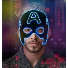 Marvel Captain America LED Mask Prop - Captain America LED Costume Cosplay Mask