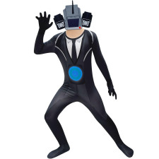 Skibidi Toilet Titan Cameraman Costume - Bodysuit Mask Titan Cameraman Cosplay