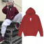 Billie Eilish Costume - Blohsh Logo Red Hoodie Billie Eilish Cosplay