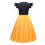 Girls K-Pop Demon Hunters Mira Costume - Black Yellow Flying Sleeves Long Dress Mira Cosplay