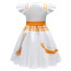 Girls K-Pop Demon Hunters Zoey Costume - White Gold Mini Dress Stage Outfit Zoey Cosplay