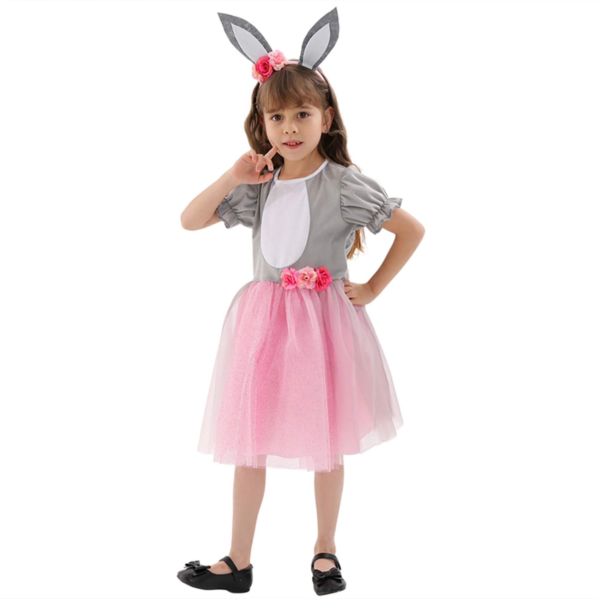 Girls Easter Bunny Costume - Pink Tutu Dress Easter Bunny Cosplay