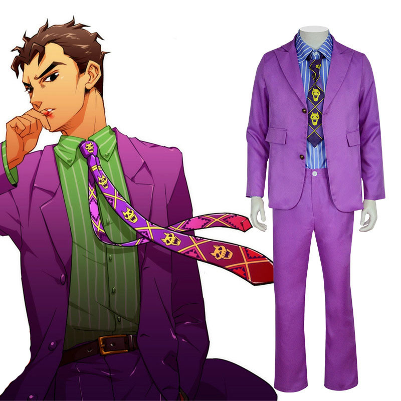 Jojo's Bizarre Adventure Kira Yoshikage Costume - Purple Suit Kira Yoshikage Cosplay