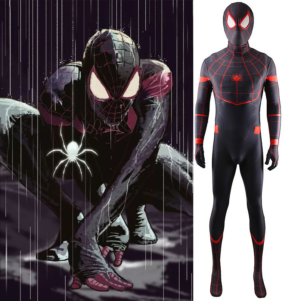 Spider-Man 2 Miles Morales Suit Costume - Small Logo Bodysuit Miles Morales Cosplay