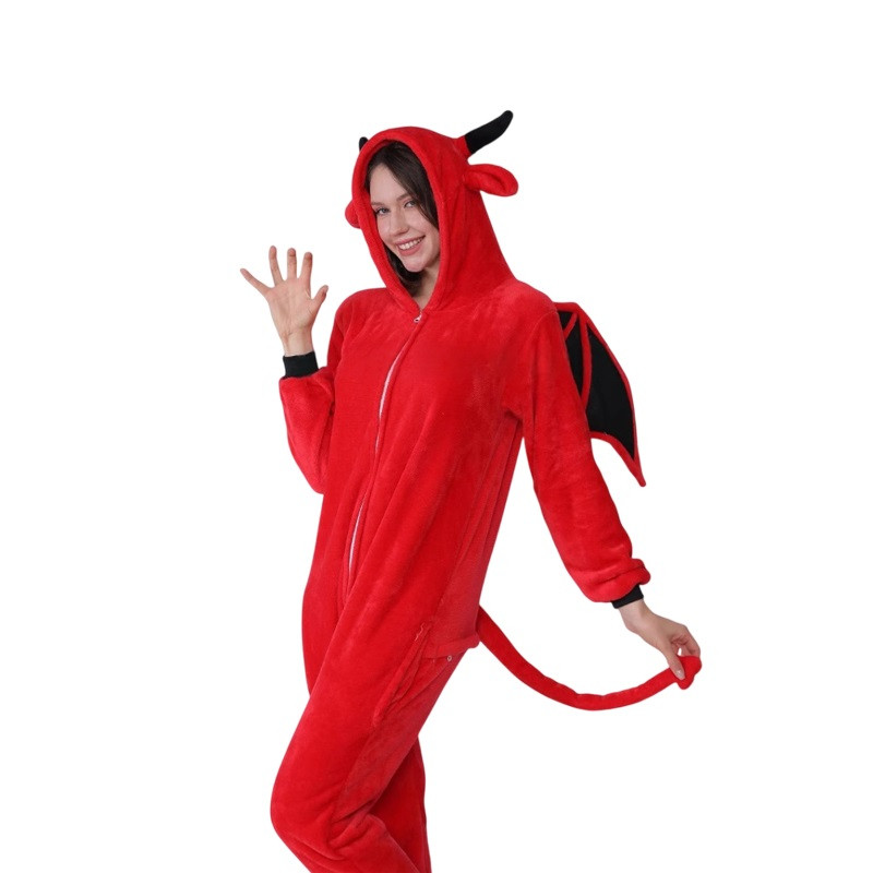 Red Devil Costume - Onesie Jumpsuit Red Devil Cosplay