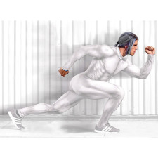 Man Muscle Suit Costume - White Bodysuit Men's Muscle Suit Cosplay