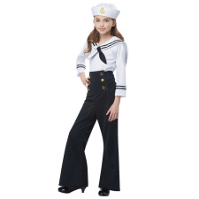 Girls Sailor Costume - Shirt Pants Hat Sailor Cosplay