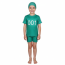 Kids Squid Game 001 Swimsuit Costume - Two Piece Green Swimsuit with Swimming Cap Squid Game Cosplay