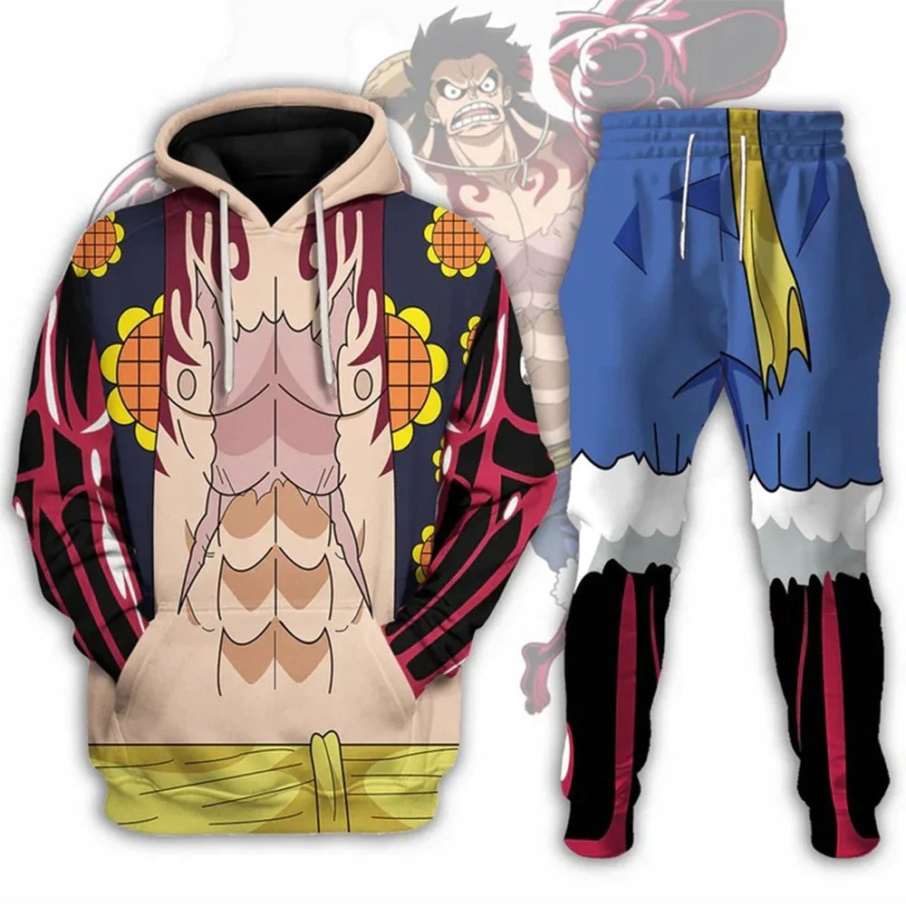 One Piece Luffy Costume - Hoodie Sweatpants Gear 4 Luffy Cosplay