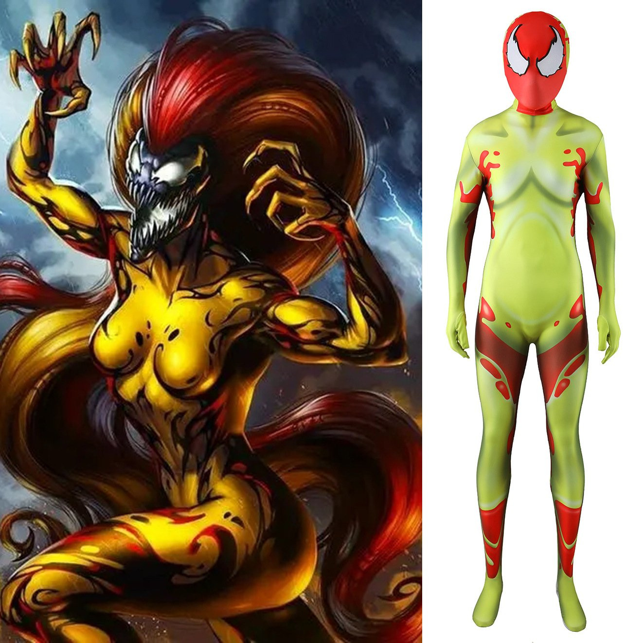 Spider-Man Donna Diego Scream Costume - Bodysuit Mask Set Donna Diego Scream Cosplay