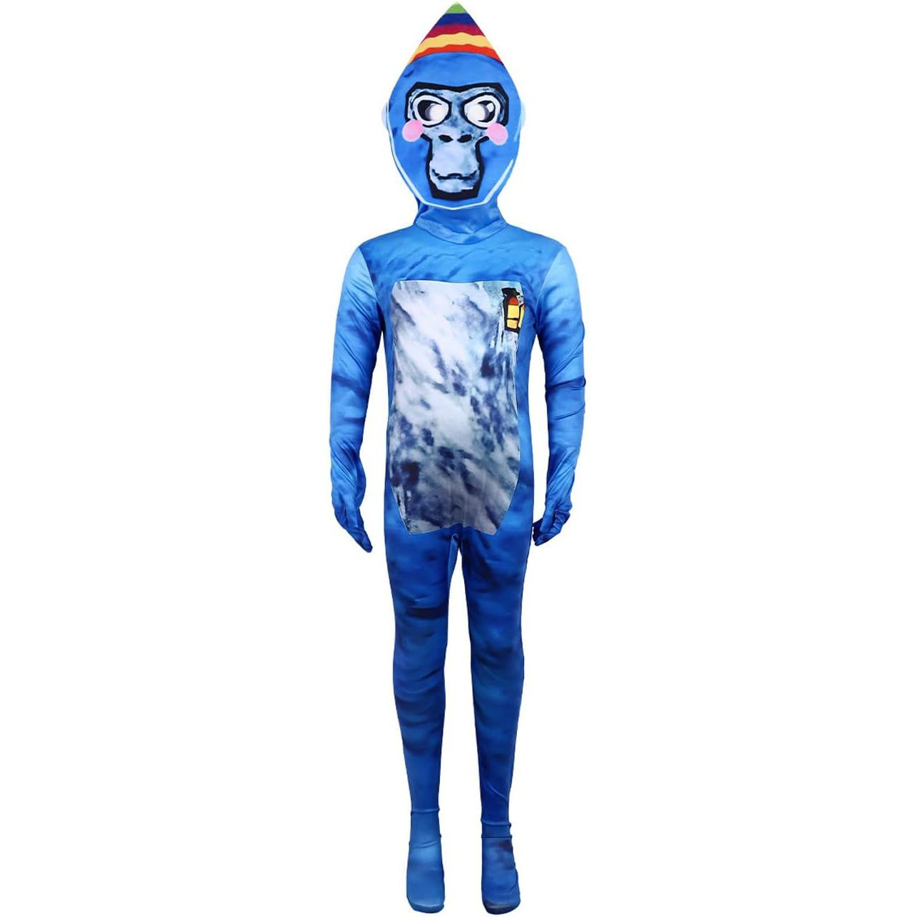 Kids Gorilla Tag Monke Costume - Full Bodysuit Mask Blue Monke Cosplay