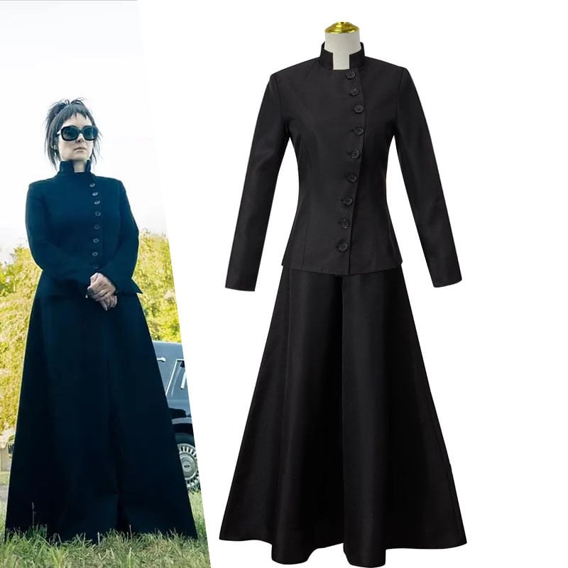 Beetlejuice Lydia Deetz Costume - Black Coat Dress Lydia Deetz Cosplay