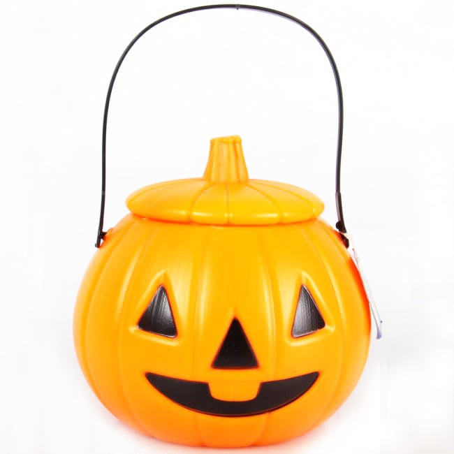Halloween Plastic Pumpkin Lantern Light Candy Bag