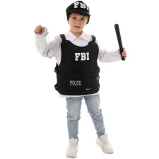 Kids FBI Police Costume - Vest Hat Set FBI Cosplay