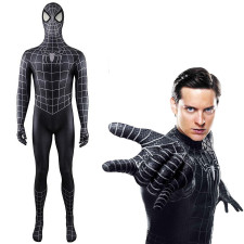 Spider-Man 2 Spider-Man Black Webbed Suit Costume - Bodysuit Spider-Man Black Webbed Suit Cosplay