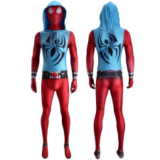 Spider-Man Scarlet Spider Suit Costume - Bodysuit Hood Set Scarlet Spider Suit Cosplay