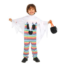 Kids Rainbow Ghost Costume - Onesie Jumpsuit Cape Set Ghost Cosplay