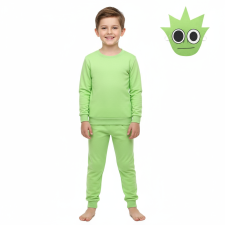 Kids Sprunki Incredibox Lime OWAKCX Costume - Sweater Pants Mask Set Lime Sprunki Cosplay