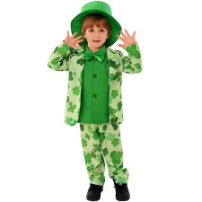 Kids Saint Patrick Costume - Four-Leaf Clover Suit Set Saint Patrick Cosplay