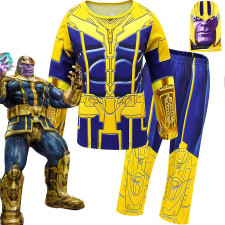 Boys Marvel The Infinity Gauntles Thanos Costume - Shirt Pants Mask Set Thanos Cosplay