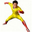 One Punch Man Saitama Costume - Yellow Muscle Pattern Bodysuit One Punch Man Cosplay