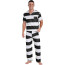 Prisoner Costume - Black Striped Jumpsuit Prisoner Cosplay