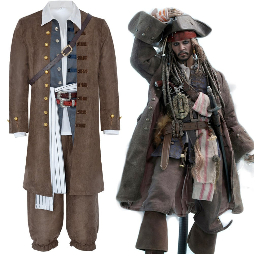 Pirates of the Caribbean Captain Jack Sparrow Costume - Jack Sparrow Cosplay