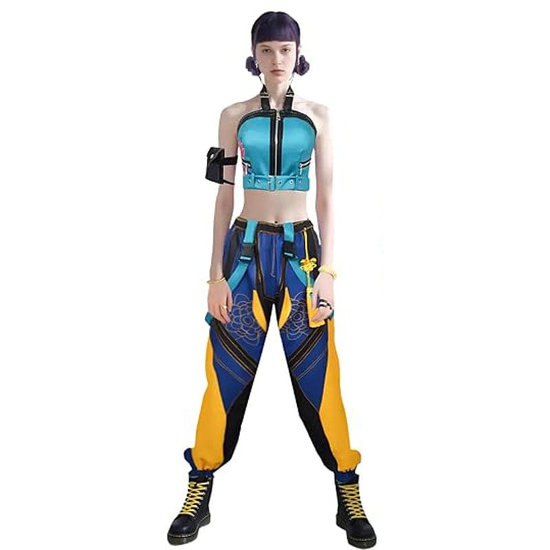 KPop Demon Hunters Zoey Costume - Blue Green Suit Full Set Kpop Zoey Cosplay