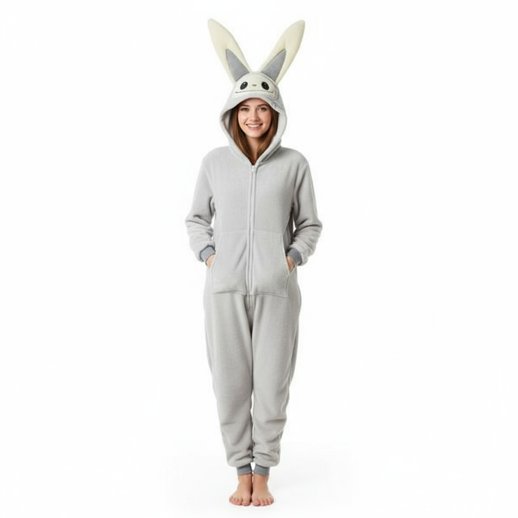 Pop Mart Labubu The Monsters Grey Labubu Costume - Grey Onesie Jumpsuit Labubu Cosplay