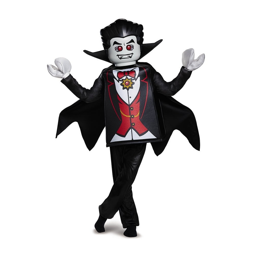 Kids Lego Vampire Deluxe Costume - Bodysuit Mask Full Set Lego Vampire Cosplay