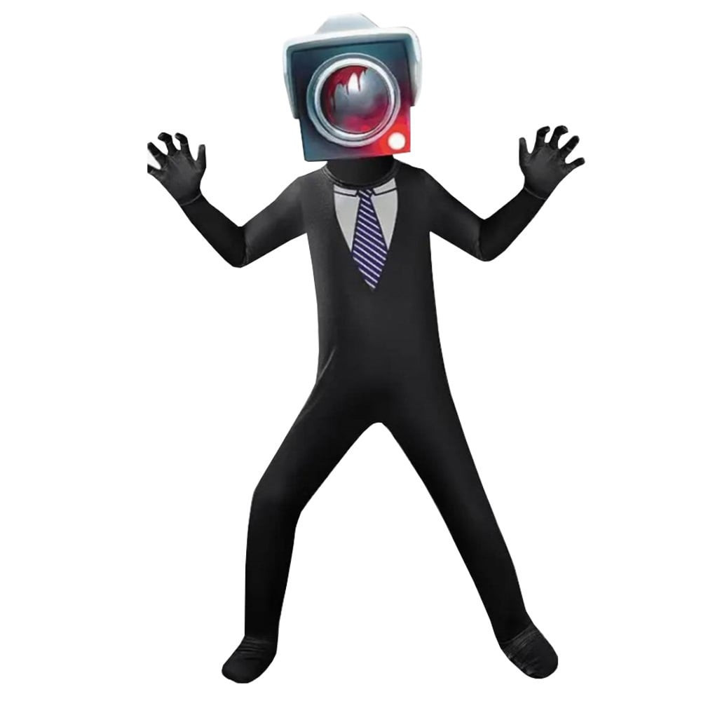 Skibidi Toilet Cameraman Costume - Bodysuit Mask Cameraman Cosplay