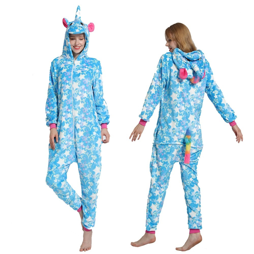 Kids White Stars Unicorn Costume - Onesie Jumpsuit White Stars Unicorn Cosplay