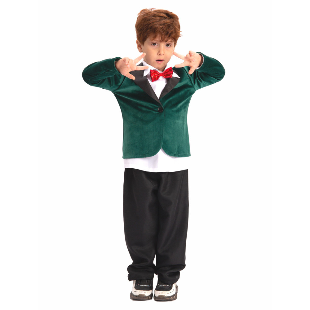 Kids Christmas Costume - Green Velvet Suit Set Christmas Cosplay