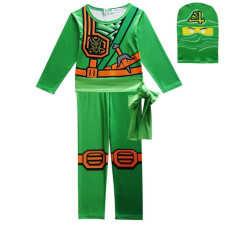 Boys Green Ninjago with Mask Cosplay Costume
