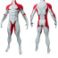 Toon Red Wolf Zentai Costume - Red White Muscle Bodysuit Toon Red Wolf Cosplay