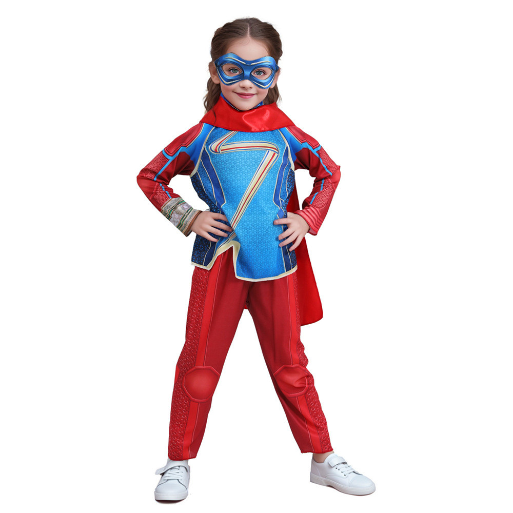 Girls Ms. Marvel Kamala Khan Costume - Shirt Pants Set Ms. Marvel Kamala Khan Cosplay