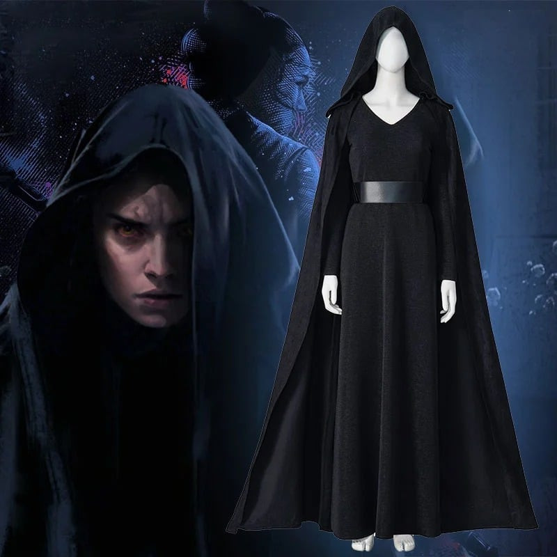 Star Wars Rey Costume - Black Cloak Dress Set Rey Cosplay