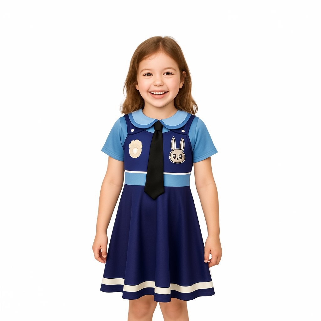 Girls Zootopia 2 Judy Hopps Costume - Dress Judy Hopps Cosplay