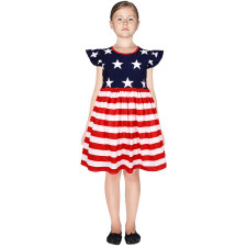 Girls American Flag Stars and Stripes Costume - Dress American Flag Cosplay