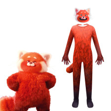 Kids Red Panda Turning Red Costume - Bodysuit Mask Set Red Panda Cosplay