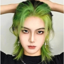 Billie Eilish Wig - Short Black Green Wig Billie Eilish Cosplay Costume