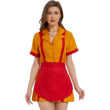 2 Broke Girls Max Caroline Costume - Yellow Dress Max Caroline Cosplay