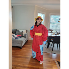 One Piece Luffy Costume - Red Kimono Luffy Cosplay