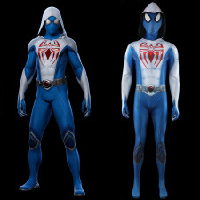 Spider-Man 2 Spider-Man Scarlet Spider III Blue White Suit Costume - Bodysuit Spider-Man Scarlet Spider III Blue White Cosplay