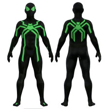Spider-Man Stealth Big Time Suit Costume - Black Green Bodysuit Mask Spider Man Cosplay