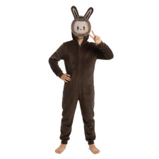 Labubu The Monsters Labubu Costume - Brown Grey Onesie Jumpsuit Mask Set Labubu Cosplay
