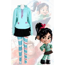Wreck-It Ralph Vanellope Costume - Skirt Pants Hoodie Set Vanellope Cosplay