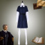 Harry Potter Professor Hooch Costume - Blue Dress Black Coat Rolanda Hooch Cosplay